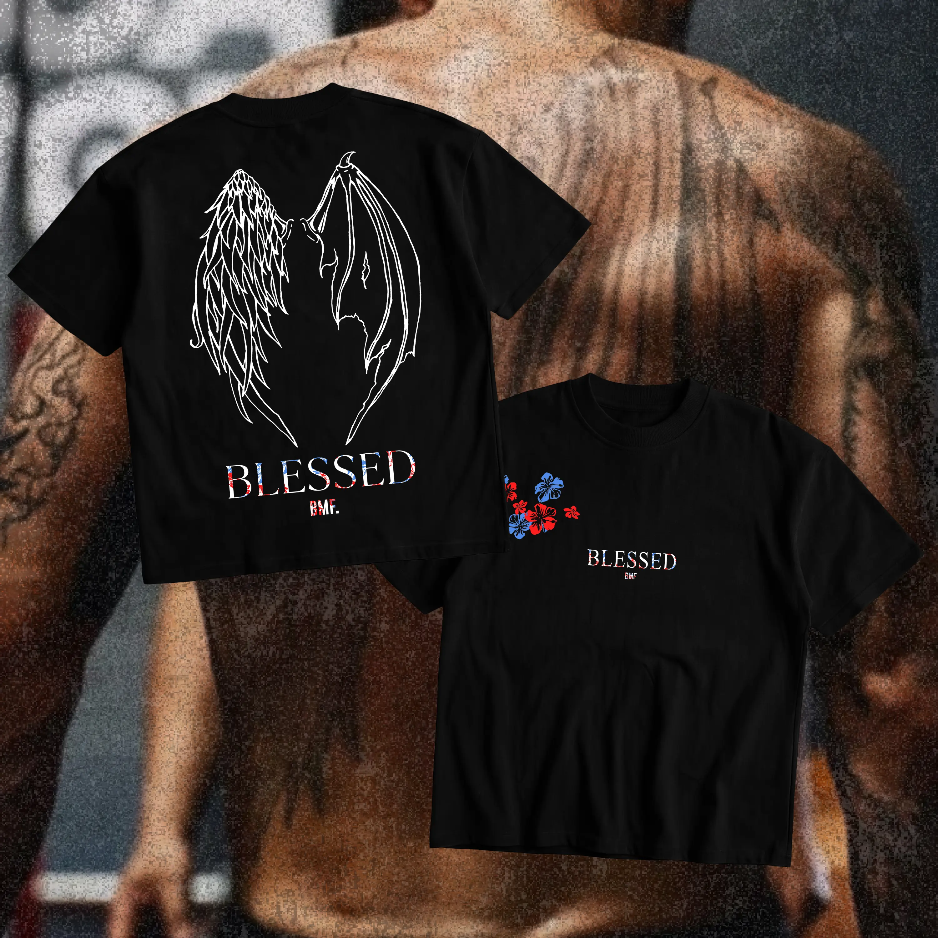 Max Holloway Blessed Wings UFC Heavy Cotton T-Shirt Max Holloway Graphic Tee UFC Combat Sports Fan Shirt MMA Fight Night Shirt Gift for Men Women American Made Fightwear