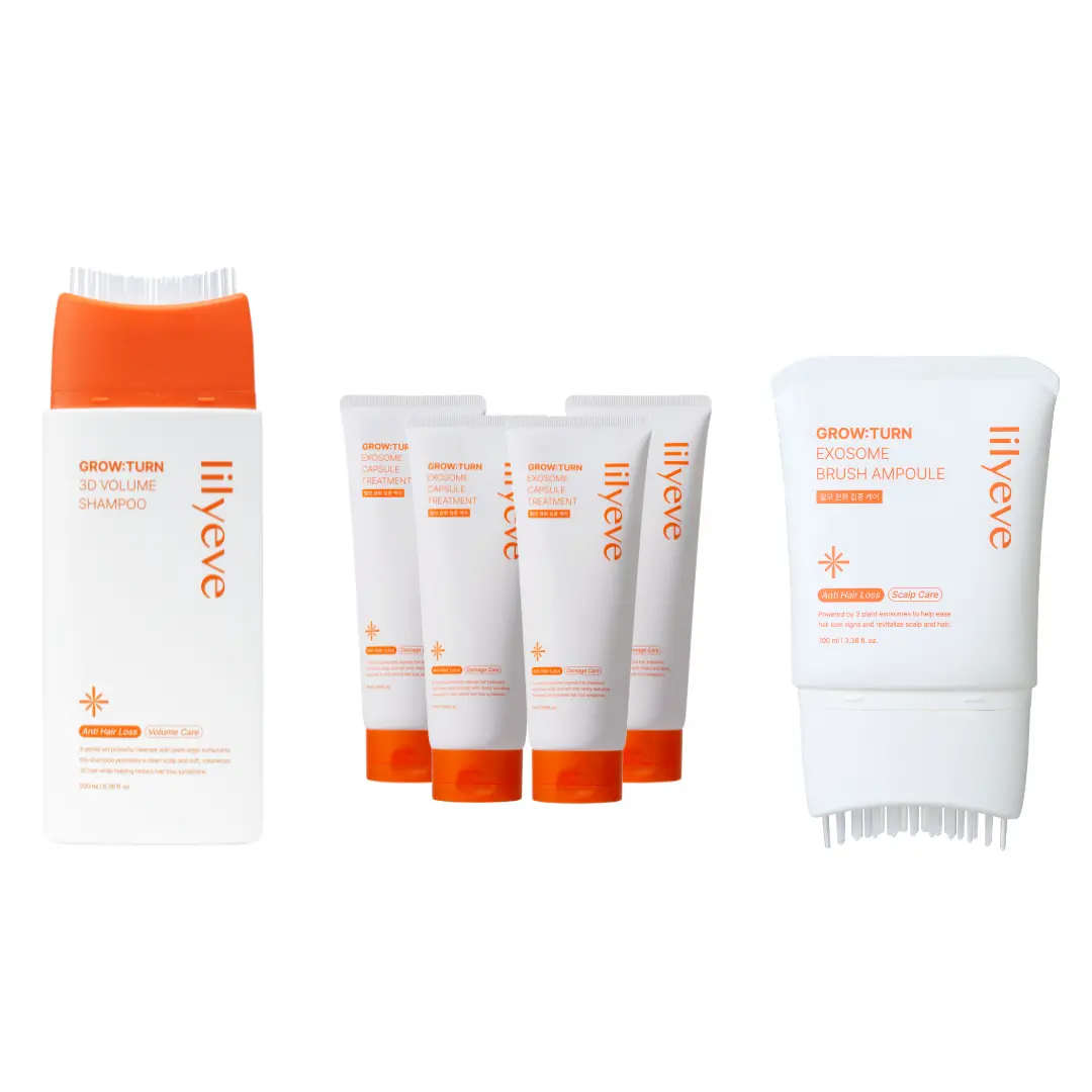Lilyeve GROWTURN Hair Revival Set | Hair Growth Serum, 3D Volume Shampoo & Capsule Treatment