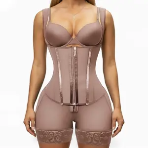 Women's Shapewear Underwear, Waist Cinching Bodyshaper Faja Zipper Closure, Front Opening Chest Design, High-Strength Compression, Body Shaping Underwear