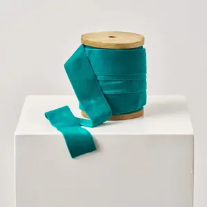 Teal Green Velvet Lux Ribbon - Available in Spool or 3yd Cut