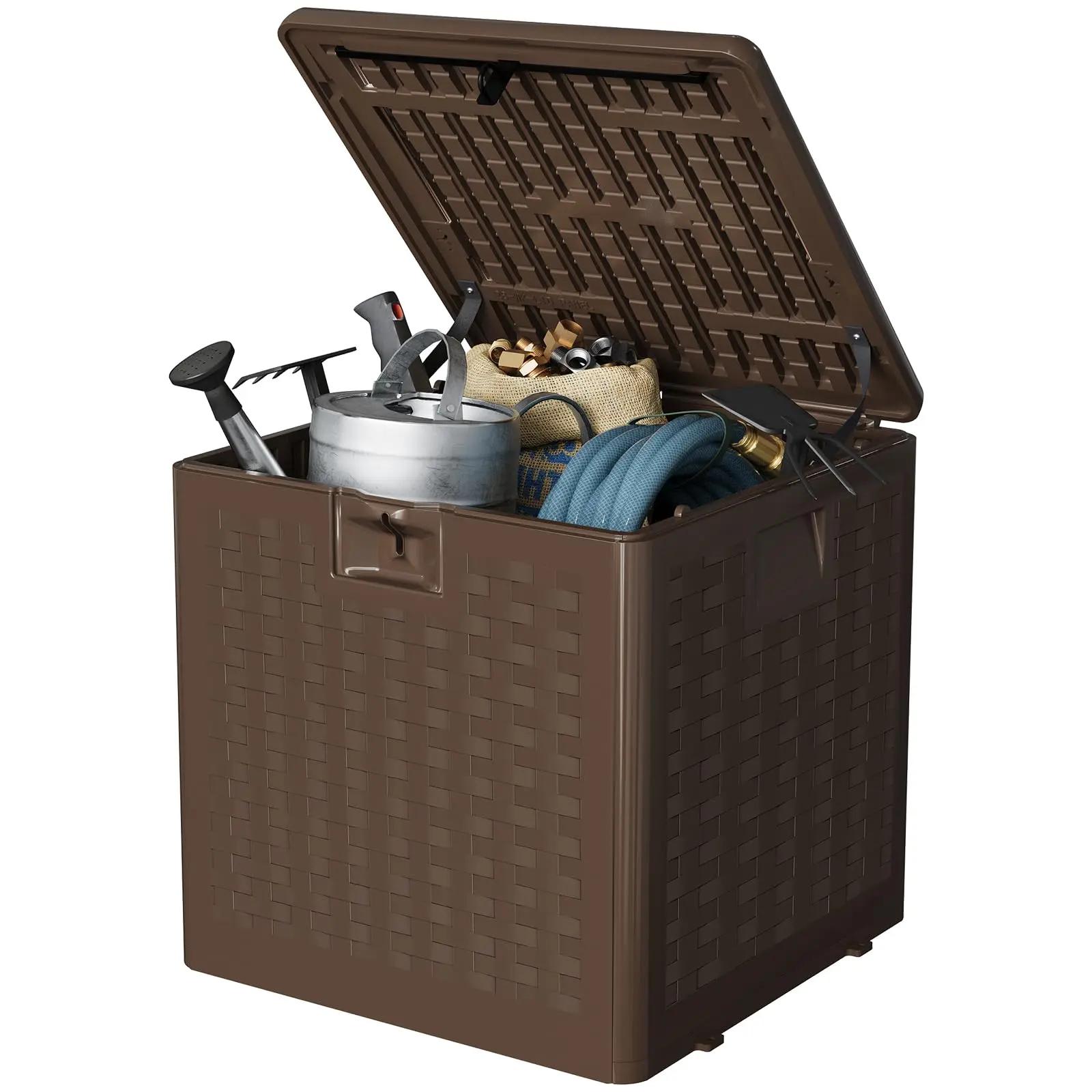 Garvee 28-Gallon Outdoor Storage Box with Weather-Resistant Plastic Construction, Secure Lockable Lid, Ideal for Patio Furniture and Outdoor Organization