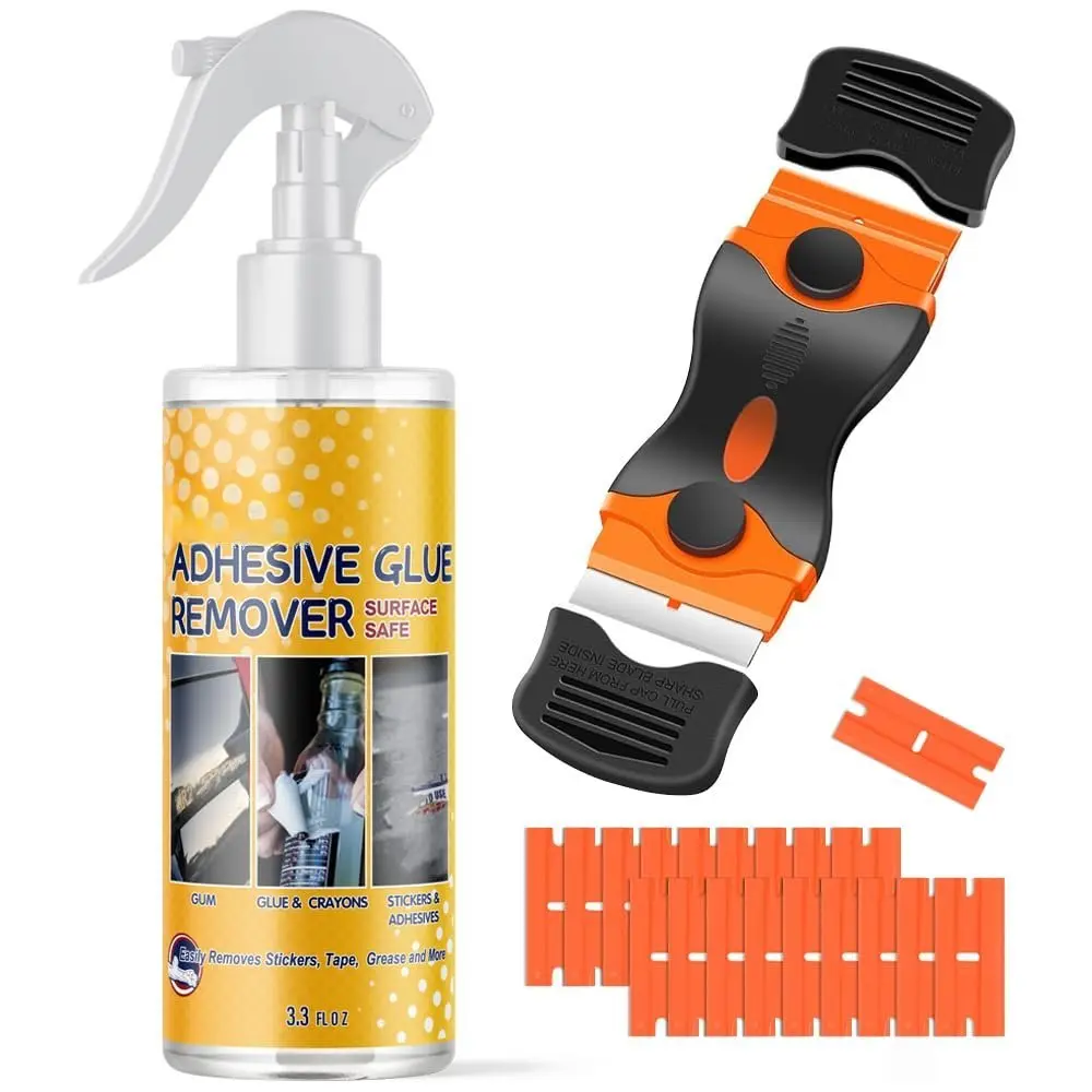 Adhesive Remover for , 3.3 fl.oz Sticker Remover Spray with Scraper ...