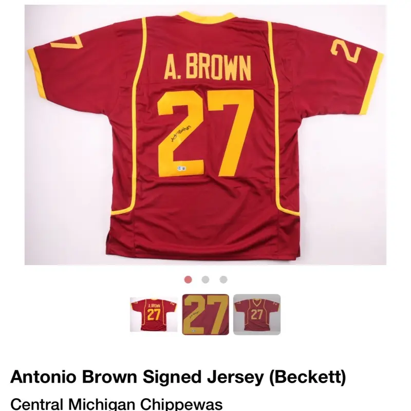 Antonio Brown Signed Jersey (Beckett) Central Michigan