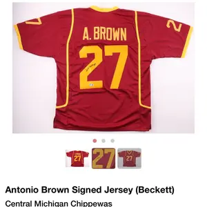 Antonio Brown Signed Jersey (Beckett) Central Michigan
