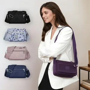 Women's Durable Waterproof Crossbody Bag with Multi-Layered Compartments, Adjustable Strap Messenger Bag with Zipper Closure for Daily Use and Christmas Presents