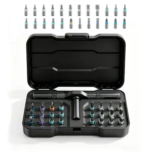 24-in-1 Magnetic Screwdriver Set for Home Use Strong Magnet high Hardness Compact and Portable Ratchet Screwdriver Set Repair Tool Box tools unique gift Magnetic Multifunction Screwdriver Set Magnetic Ratchet Screwdriver Tool Set removable handle