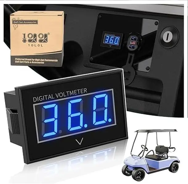 10L0L Golf Cart Battery Meter 24V 36V 48V 60V 72V 84V with Blue LED Digital