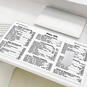 MAC OS Shortcut Keys Mouse Pad, Large Office Keyboard Pad, Non-slip Rubber Base Mouse Pad for Home Office, Gaming Mouse Pads, Gaming Accessories