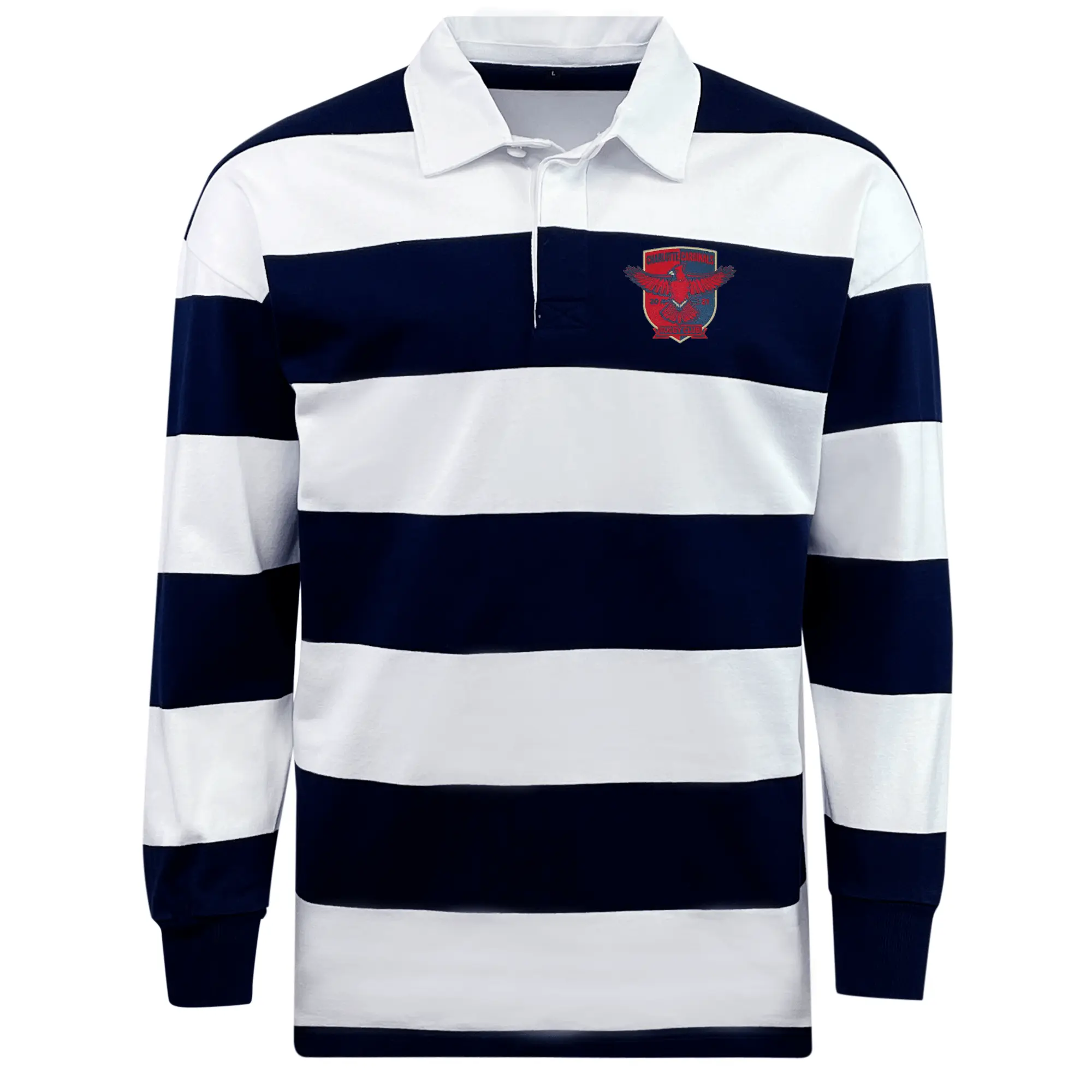 Charlotte Cardinals Rugby Club Classic Long Sleeve Hooped Rugby Jersey