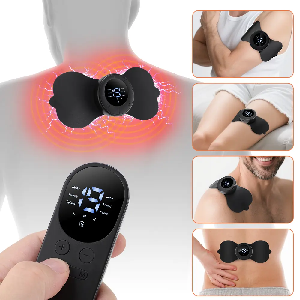 Cordless Heating Muscle Relax Massage Pad Electric Cervical Massage Patch Neck Massager 6 Modes Mini Muscle Massager Neck Back Leg Muscle
