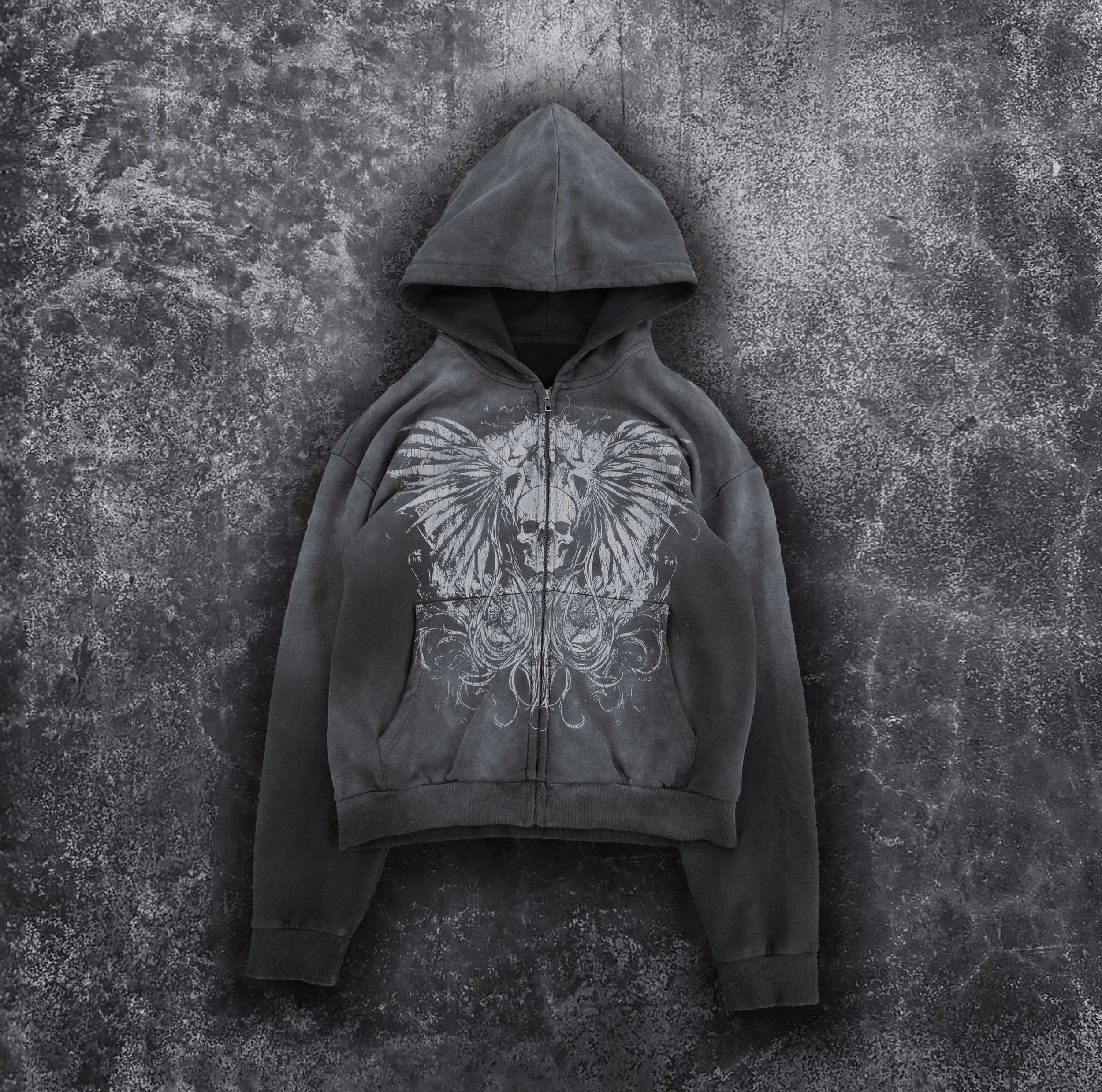 "Rebirth" Zip Up Hoodie in Cotton with Colorful Design - Pre Order, Ideal for Men's Wear