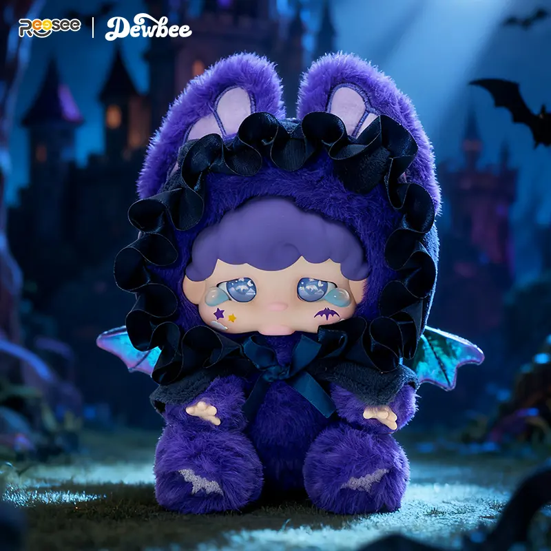 Dewbee Me as a Child Blind Box Figures - 6 Nostalgic Plush Characters in Animal Onesies with Crystal Eyes - Collectible Display & Healing Decor