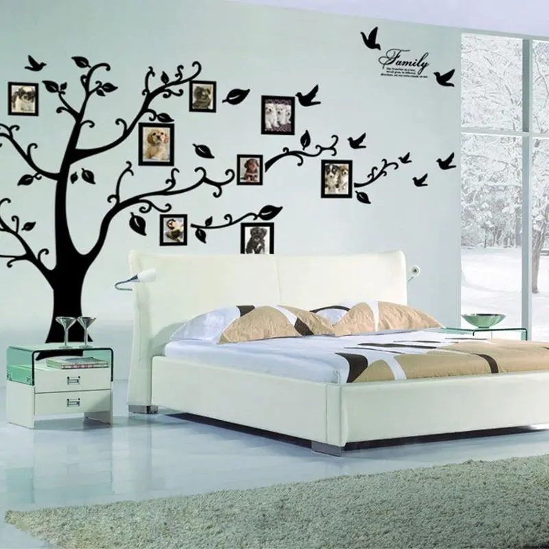 Large Size Photo Tree PVC Wall Decals Family Tree Living Room Background Decoration Wall Stickers Home Decor Self-adhesive Mural