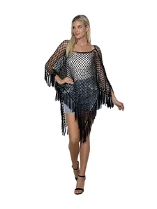 Aris A Beaded Crochet Poncho