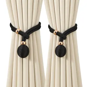 Modern DIY Curtain Tiebacks Set of 2, Simple Egg-Shaped Design, Easy Home Decor Accessories, Ready-To-Use Straps for Window Decoration, Interior Decoration Accessories