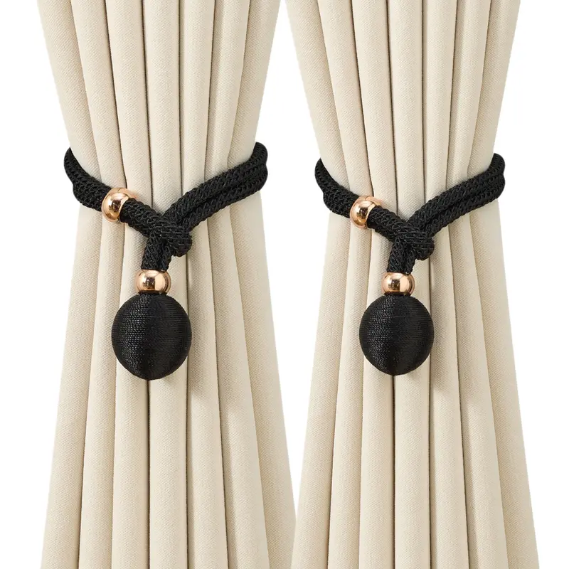 Modern DIY Curtain Tiebacks Set of 2, Simple Egg-Shaped Design, Easy Home Decor Accessories, Ready-To-Use Straps Suitable for Window Decoration