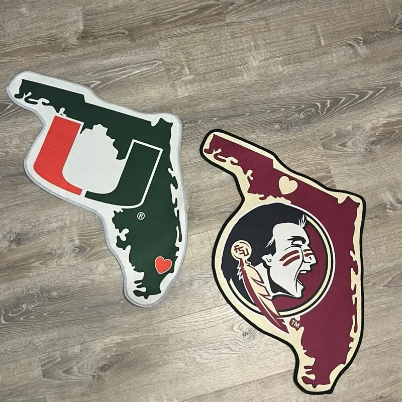 Tsunami Florida Geometric Rugs - Dustproof, Retro-Look, Unique-Shaped, Vibrant-Color Rugs with Miami-Themed or Florida State University Designs, Rug