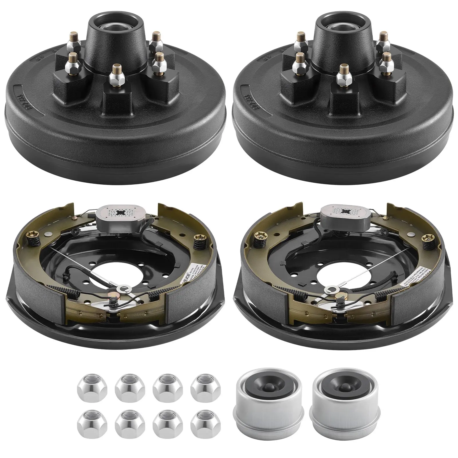 【DealsForYouDays】VEVOR Electric Trailer Brake Assembly, 12x 2 Inch, 1 Pair Self-Adjusting Electric Brakes Kit for 6000 lbs Trailer Axle, Backing Plates for Braking System Part Replacement, Fit for Trailers, RVs