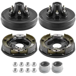 VEVOR Electric Trailer Brake Assembly, 12x 2 Inch, 1 Pair Self-Adjusting Electric Brakes Kit for 6000 lbs Trailer Axle, Backing Plates for Braking System Part Replacement, Fit for Trailers, RVs