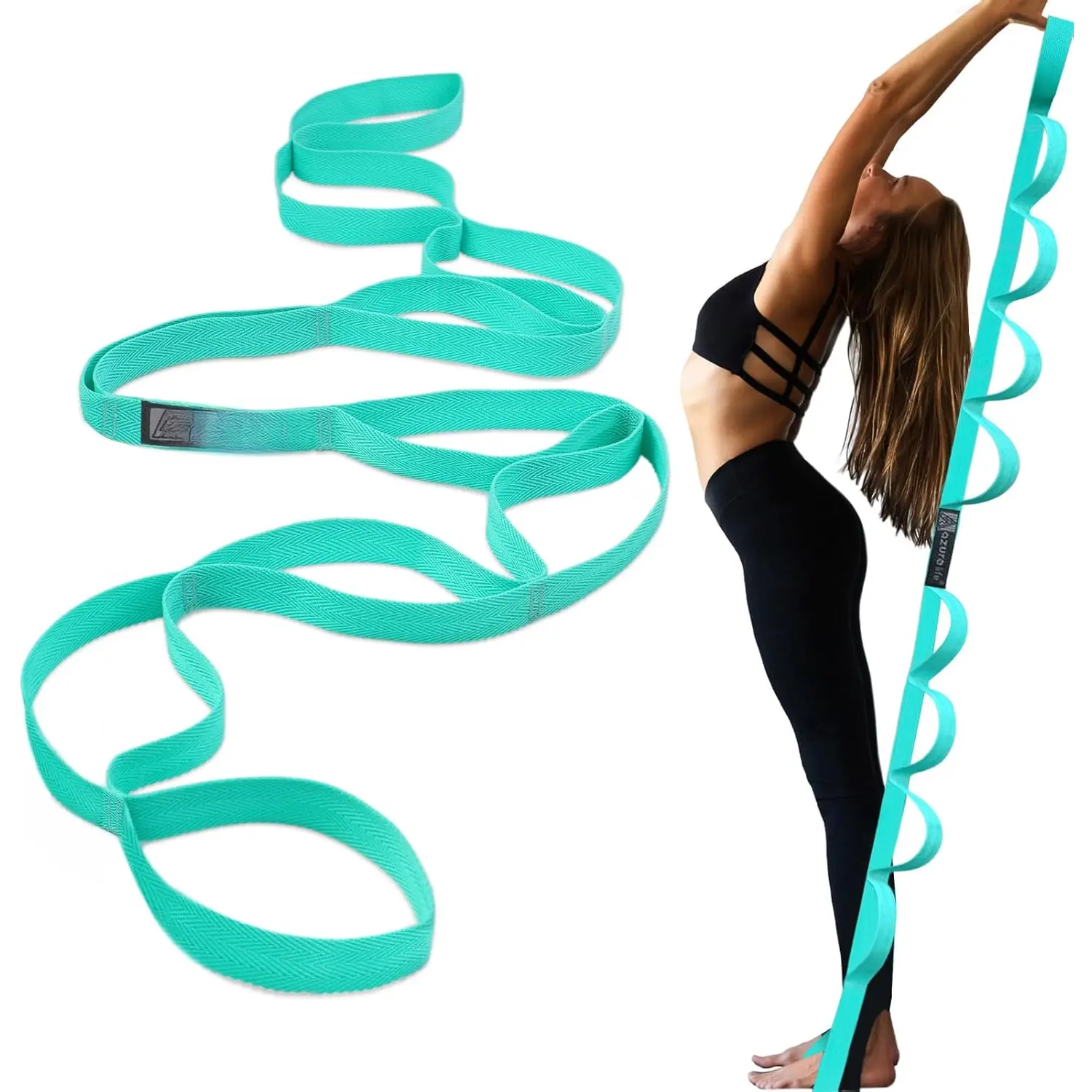 Durble Stretch Strps with Loops, Stretching Strp for Physicl Therpy, Multi-Loop Yog Strp Fitness Exercise Strp for Yog, Piltes, Dnce, Flexibility&Exercise