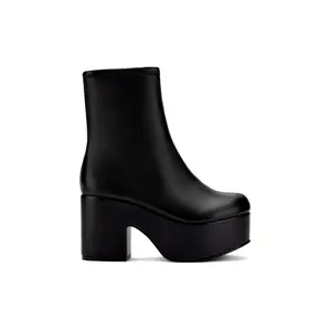 Miso Platform Boot In Black Stretch Leather