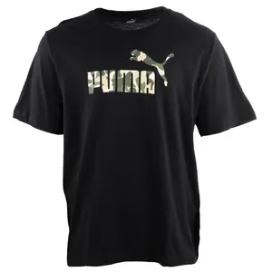 PUMA Mens No.1 Camo Logo Crew Neck Short Sleeve & Tall Casual Tops Casual - Black