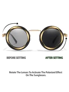 Adjustable Polarized Sunglasses, Fashionable Metal Frame Sunglasses with UV400 Protection Lens, Fashion Sport & Outdoor Accessories