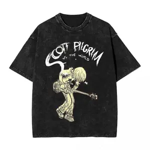 TShirt Scott Pilgrim Vs The World Novelty TShirt Harajuku Romantic Comedy Film 100% Cotton Tops Tees for Men Women Gift for fans Menswear Polyester