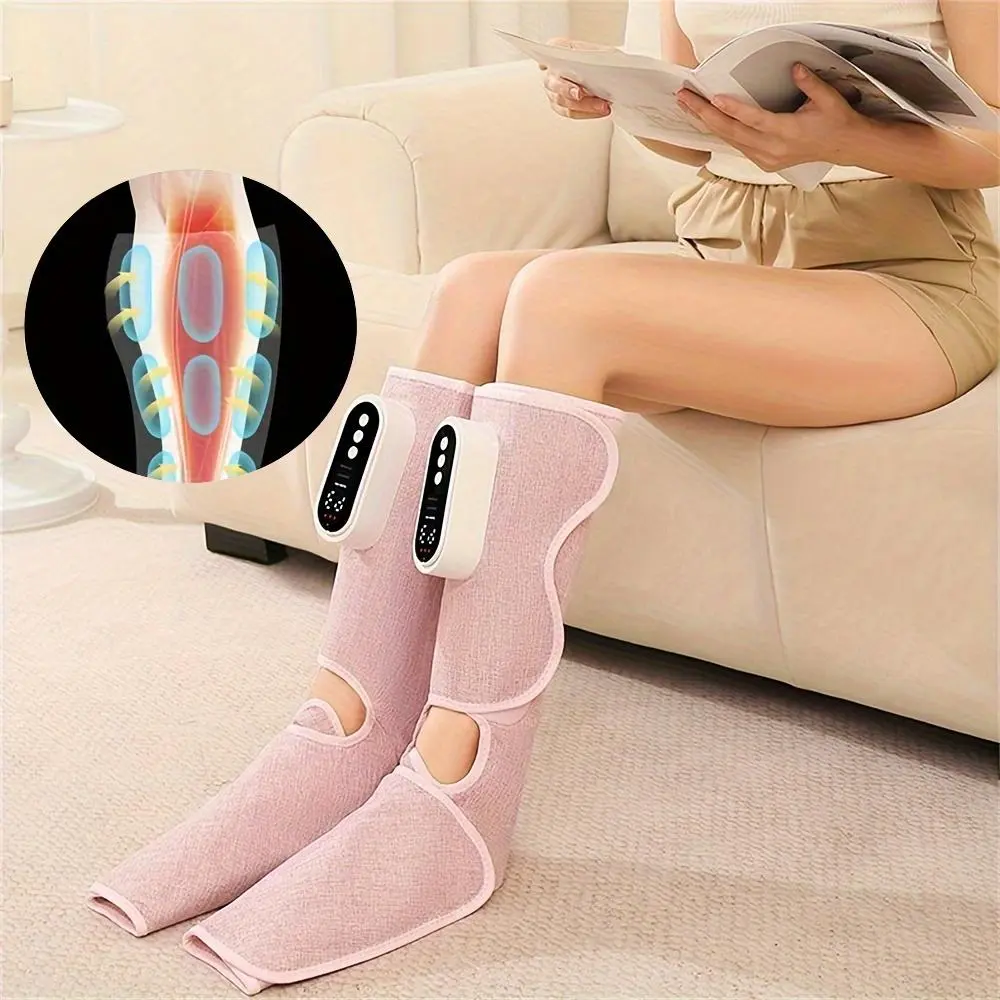 Calf Air Compression Massage Tool with Heat Function, Three Intensity Settings & Modes, Easy to Use Leg Massager for Relief