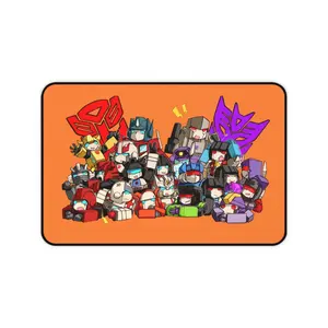 Chibi Transformers Character Group Desk Mat | Cute Robot Plushies Mousepad