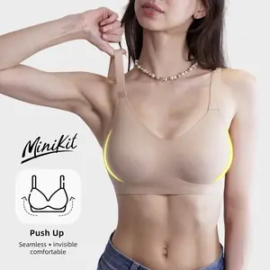 Minikit Underwear women's thin collection, top support bra, beautiful vest style, plus size bra, no steel ring, no marks