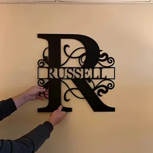 1pc Personalized Split Letter Metal Sign - Unique Handcrafted Wall Art, Durable Rustic Charm for Home Decor Perfect Heartfelt Gift Idea & Family Hanging 11.81Inch