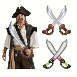 8pcs Inflatable Pirate Party Skull Knife Decorative Balloons, PVC Material, Outdoor Festival Decoration, Carnival Party Gift, Theme Party Birthday Present