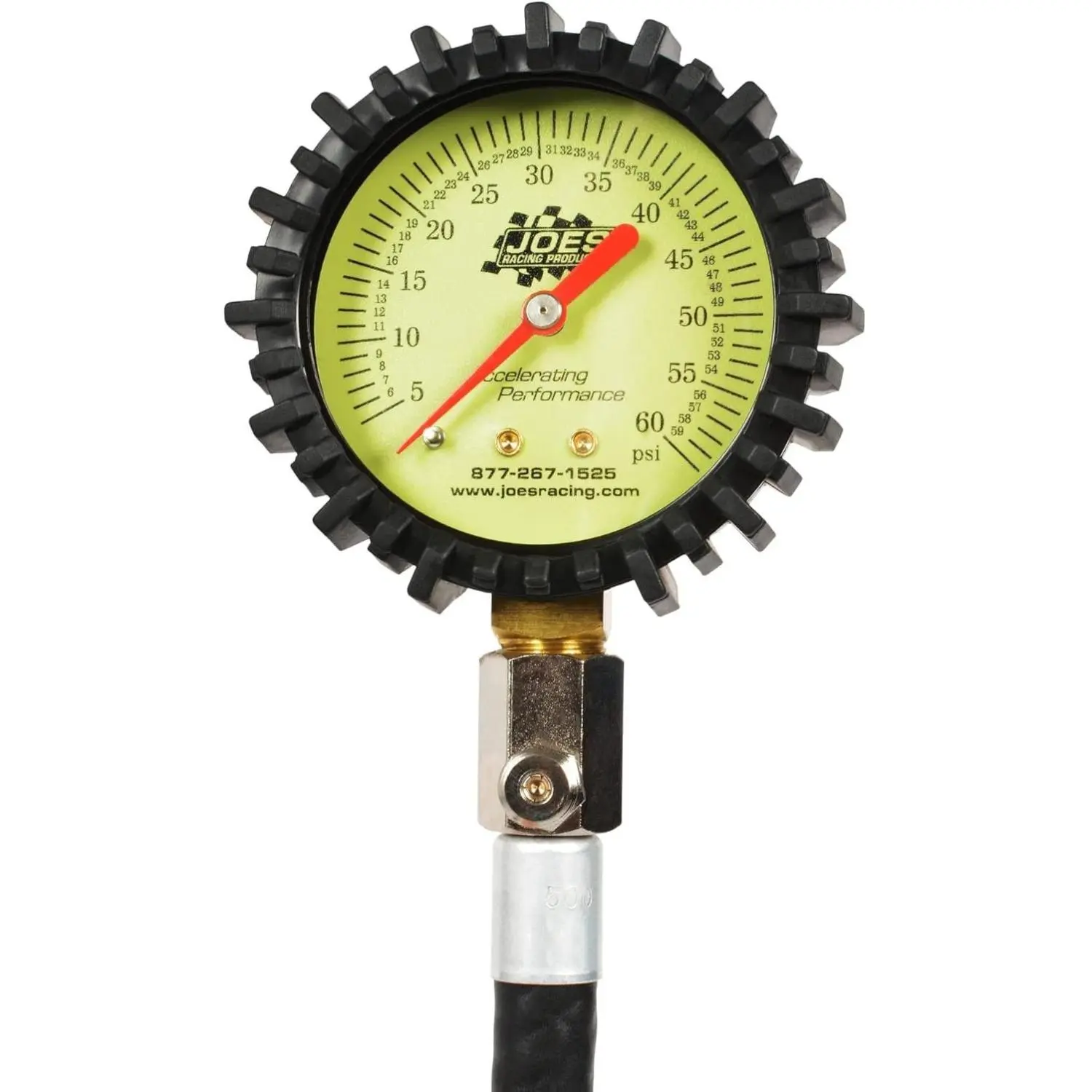 Joes Racing Products Handheld Tyre Pressure Tester (32307) - 0-60 PSI Glow-In-The-Dark Gauge, Easy-To-Read Markings, Pressure Readout, Tire Monitoring Tool for Tire Check
