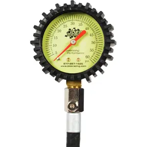 Joes Racing Products Glow-In-The-Dark Tire Pressure Gauge 32307 for PSI 0-60 Tires, Clear Display, Easy-to-Read Markings