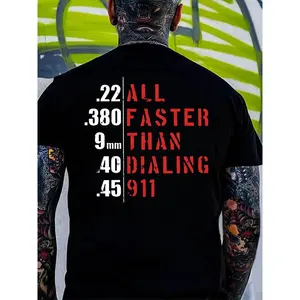 Faster Than Dialing 911 Hoodie & T Shirt – Tactical Gun Humor Hoodie for Men – Renolab Streetwear