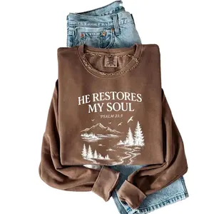 Christian He restores my soul Psalm Midweight Vintage Sweatshirt | Jesus Bible sweatshirt,Faith sweatshirt,Christmas Easter