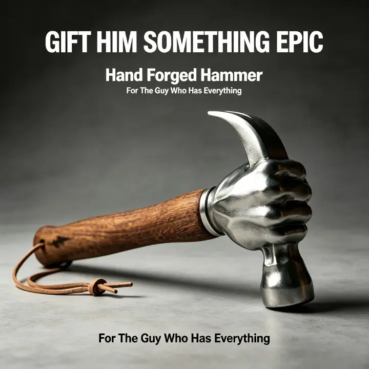 Creative Fist-Shaped Desktop Accessory Hammer  Unique Novelty Gift for Men | Solid Wood Handle & Heavy Duty Multitool | Aesthetic Home Decor for DIY Lovers | Premium Gift Box Included