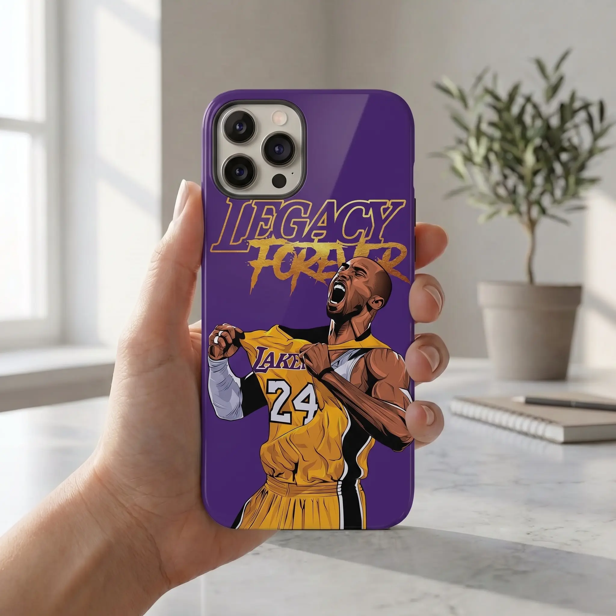 Kobe Bryant Phone Case Glossy Finish Tough Protective Cover for iPhone