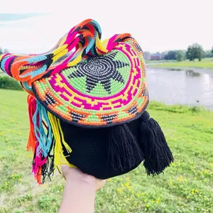 Wayuu Bags - Colorful Handwoven Tote with Tassel and Geometric Design