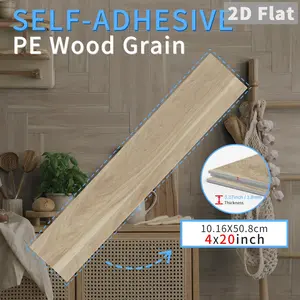 ​12/24 Pieces Waterproof Removable Wood Grain Sticker: Embossed PE Foam Strip - No Residual Peeling, Seamless Texture And Resistance To Yellowing And Fading, Suitable For Kitchen/Bathroom