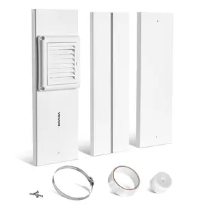 VEVOR Dryer Vent Window Kit, Fits 4-Inch Exhaust Hoses, Adjustable Length for Adapts Sliding Windows of Different Heights, Sturdy PVC and PP Materials, Dual Protections & Multi-layer Sealing Design