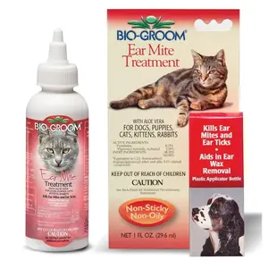 Pet Ear Tick & Mite Treatment Drops Safe Aloe Natural Dog Cat Puppy Kitten Rabbit Formula