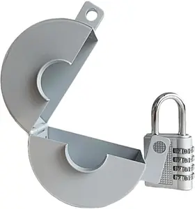 Door Knob Lockout Device (Matt Silver,  Padlock).Door Handle Lock  Prevents Doorknobs from Turning and Access to Keyhole.Childproof Door Knob Cover.