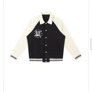 Billionaire Hustle Motion Club Utility Jacket - Black & Cream Varsity Style with BM Logo