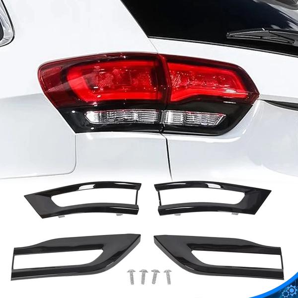 For Jeep Grand Cherokee 2014-2021 Gloss Black Tail Light Lamp Cover Trim Bezel