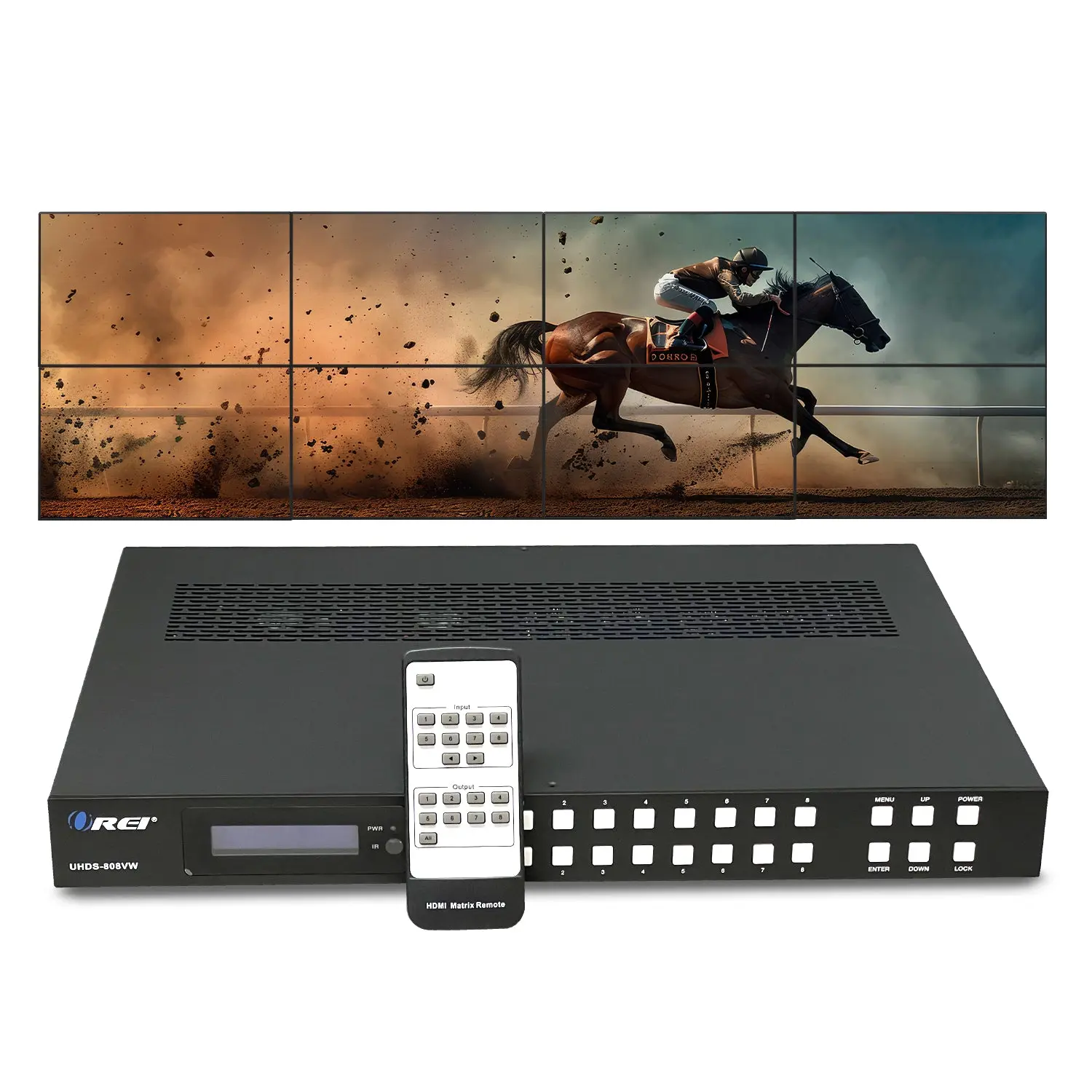 4K@60hz 8x8 HDMI™ Matrix w/ Video Wall (Seamless)-UHDS-808VW