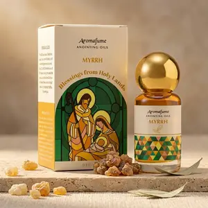 Myrrh Anointing Oil 9ml (0.3 fl oz.)| Blessings from The Holy Lands | Blessed Olive Oil from Jerusalem | Biblical Spices | Natural Ingredients | Holy Oil for Prayer and Protection