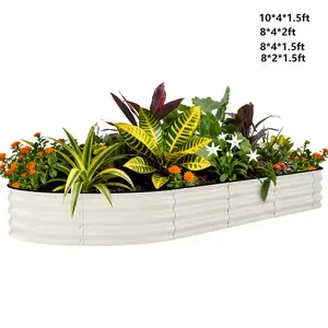 2026 update Galvanized Raised Garden Bed Outdoor 10*4*1.5ft or 8*4*2ft Metal Planter Box for Flowers Vegetables, for Gardening, Easy Assembly Outdoor Garden Box & Planters