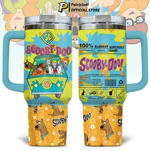 Scooby Doo Groovy Energy Cartoon Tumbler 20oz-40oz Stainless Steel, Double Wall Insulated, With Handle & Straw – Funny Gift for Scooby Doo Lovers & Fans